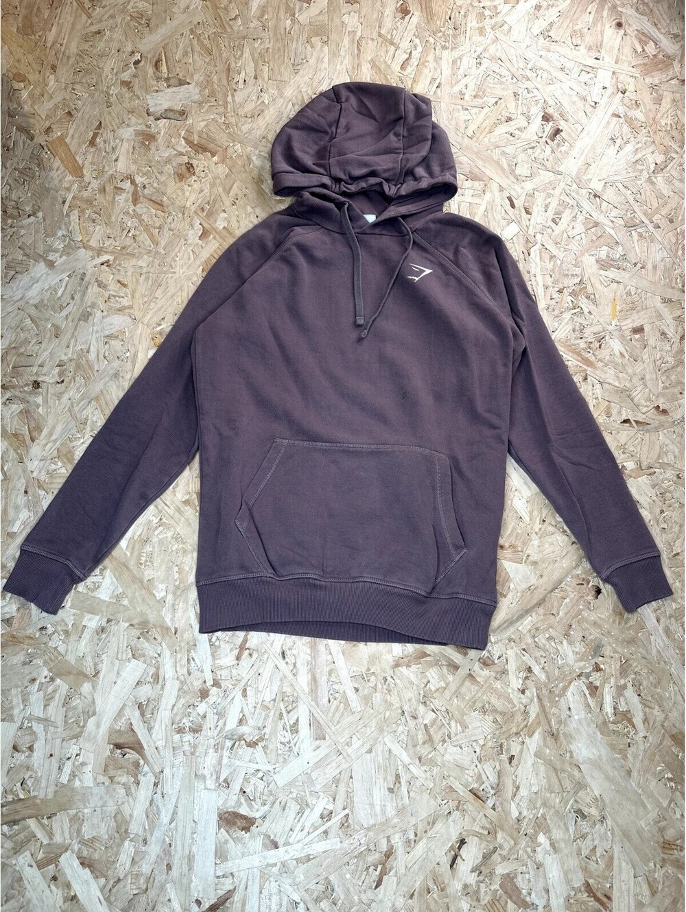 Gymshark Mens Pullover Hoodie Brown Size M Athletic Fit Kangaroo Pocket Gym